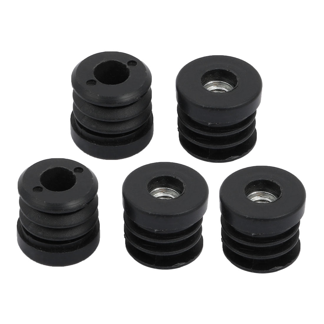 5 Pcs Black 25mm Dia Round Tubing Pipe Blanking End Caps Insert Covers 
