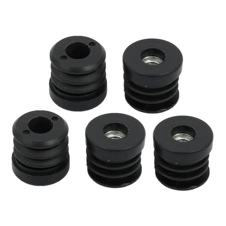 Pipe End Blanking Caps Bung Round Tube Insert Cover 25mm Dia M8 Threaded 5pcs