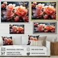 thumbnail image 4 of Designart "Peach Flowers Delicate euphony" Abstract Botanicals Floater Framed Canvas Wall Art, 4 of 7