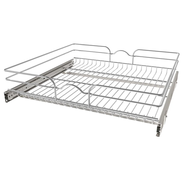 Organizador de cajones y estantes extraíbles para gabinete de cocina Rev-A-Shelf Cesta de almacenamiento de despensa deslizable en varios tamaños 24 x 22 pulgadas 5WB1-2422CR-1
