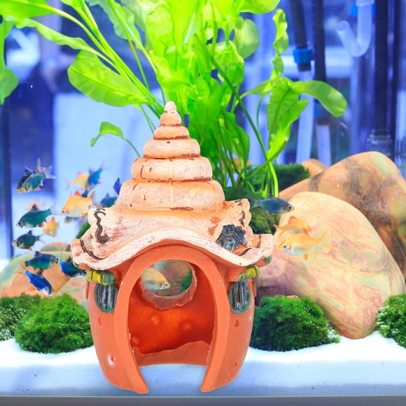 FESTFENDS Castillo Decorativo De Resina Y Piedra Simulada Para Acuario Y Duradero