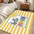 thumbnail image 4 of Yellow Striped Area Rugs 4'x6', Washable Small Throw Rugs for Office Bathroom, Farmhouse Stripes Modern Abstract Art Indoor Outdoor Rug Non-Slip Low Pile Carpet Runner Reversible Floor Mats, 4 of 8