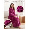 thumbnail image 6 of LOFIR Womens Long Fleece Robe - Soft Comfy Plush Bathrobes for Women, Ladies Sleepwear - 2XL3XL, Rose Red, 6 of 9