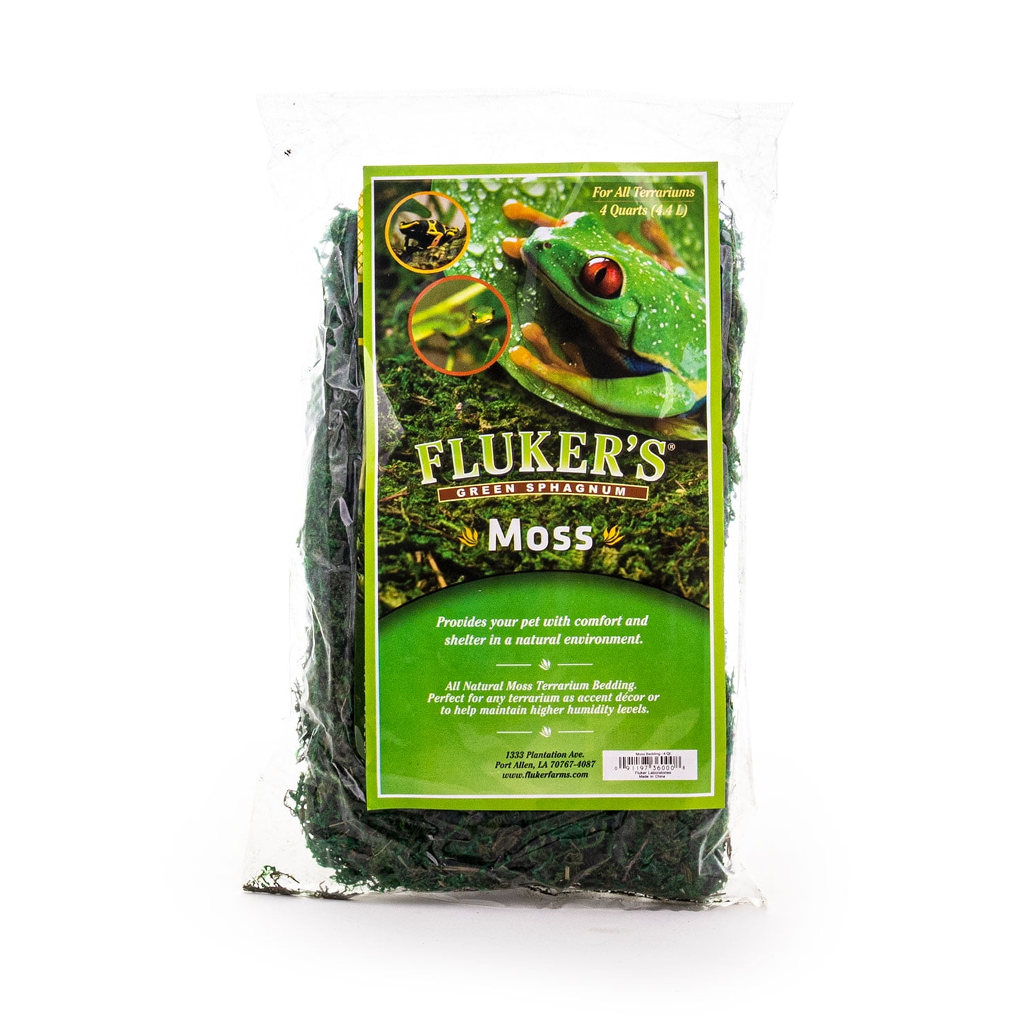 Fluker's Green Moss Reptile Terrarium Substrate, 4 Qt, Small