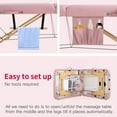 thumbnail image 3 of YRLLENSDAN Foldable Massage Table with Bed Cover,Bolsters and Side Storage Bag Portable Massage Bed for Physical Therapy Waxing Reiki Spa,28 in Pink, 3 of 7