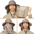thumbnail image 2 of SUN CUBE Fishing Hat for Men Outdoor UV Sun Protection Wide Brim Sun Hat with Neck Flap Face Cover - Outdoor Hiking Safari UPF50+ Boonie Bucket Hat (Camo Gray), 2 of 8