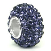 Alexandrite Lavender Crystal Ball Bead Sterling Silver Charm Fits Pandora Chamilia Biagi Trollbeads European Bracelet