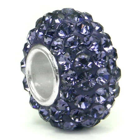 Alexandrite Lavender Crystal Ball Bead Sterling Silver Charm Fits Pandora Chamilia Biagi Trollbeads European