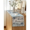thumbnail image 5 of Table Runner 60 Inches Long for Kitchen Dining, Vintage Farmhouse Dresser Scarf Farmhouse, Dining Table Decorations for Wedding/Parties, Blue Country Texas Star Vines Wooden 13 x 60 In, 5 of 8