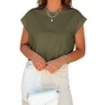 thumbnail image 2 of Sherrylily Women Cropped T-Shirts Rolled Dolman Sleeve Crop Tops Summer Short Sleeve Tees, 2 of 6