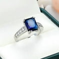 thumbnail image 4 of 8*10mm Black/Blue/Olive Green Princess Cut Cz Band 925 Silver Women Ring Sz 6-10, 4 of 8