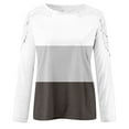 thumbnail image 5 of WREESH Womens Fashion T-Shirts Color Block Casual Round-Neck Lace Hollow Out Long Sleeve Pullover Slimming Blouse T-Shirt Tops Bronze, 5 of 5