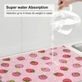 thumbnail image 3 of JUSIP Strawberry Pink Dish Drying Mat For Kitchen Counter XL, Microfiber Absorbent Dish Drainer Mat With Hanging Loop Reversible Dish Drainer Mats Countertops Protector Pad Kitchen Accessories, 3 of 9
