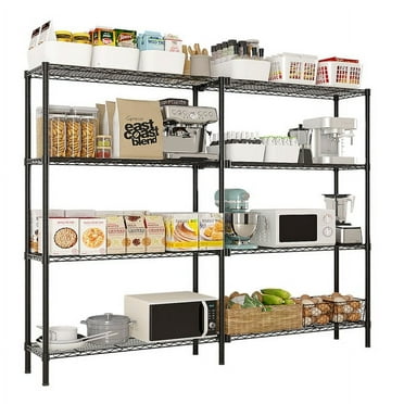 Al Fresco Storage Rack for Kitchen, 70.9 x 14 x 71" 4 Tier NSF Wire Shelving Unit Adjustable Metal Bakers Rack Heavy Duty Kitchen Organizer Pantry Rack, 1500LBS
