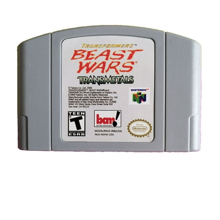 Beast Wars Transmetals Video Games Cartridge Card for N 64 Us Version
