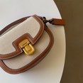 thumbnail image 3 of Bolso de cuero para mujer, con correa ajustable, para axila, con cierre de metal, informal, 3 of 8