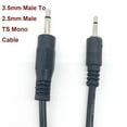 thumbnail image 3 of 2pcs 1ft 2.5mm Mono Male to 3.5mm Mono Monaural TS Male Jack Plug 12V Trigger Audio Adapter Connector Cable for Logitech Harmony Hub Parasound Amp, 3 of 14