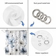 thumbnail image 5 of Blue Grey Spring Floral Waterproof Fabric Shower Curtain,Summer Flowers Botanical Waterproof Fabric Shower Curtain for Bathroom Curtains Bathtubs Hotel Shower Curtains with 12 Hooks Extra Long 72x84, 5 of 8