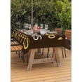 thumbnail image 3 of Outdoor Tablecloths with Umbrella Hole & Zipper, Brown Giraffe Rectangle Tablecloth 60x120 Inch, Love Heart Spring Floral Botanical Waterproof Table Cloth, Patio/Pool/Picnic Table Covers, 3 of 8