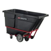 Rubbermaid Commercial Products BRUTE Tilt Dump Truck/Trash Cart/Garbage Collection/Recycling, 1 Cubic Yard, Heavy Load Capacity, 2,100 lbs., Black, (FG131600BLA)