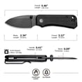 thumbnail image 3 of CIVIVI Baby Banter Pocket Folding Knife 2.34" Nitro-V Blade Small Knife with Titanium Thumb Stud Opener WM-C19068S-2, 3 of 8