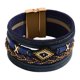 thumbnail image 5 of Pulsera multicapa envolvente con cuentas y cierre, brazalete estilo boho. Marina de guerra, 5 of 8