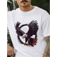 thumbnail image 2 of Camiseta de manga corta con águila patriótica en acuarela para hombre, cuello redondo, 2 of 8