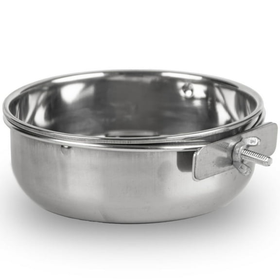 Jeffers Stainless Coop Cup Bowl with Clamp | 30oz/.90L