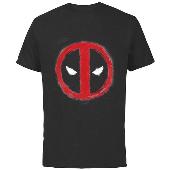 Marvel Spray Painted Deadpool Icon - Short Sleeve Cotton T-Shirt for Adults - Customized-Black