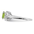 thumbnail image 3 of Sterling Silver Rhodium Plated Diamond & Peridot Ring, 3 of 6