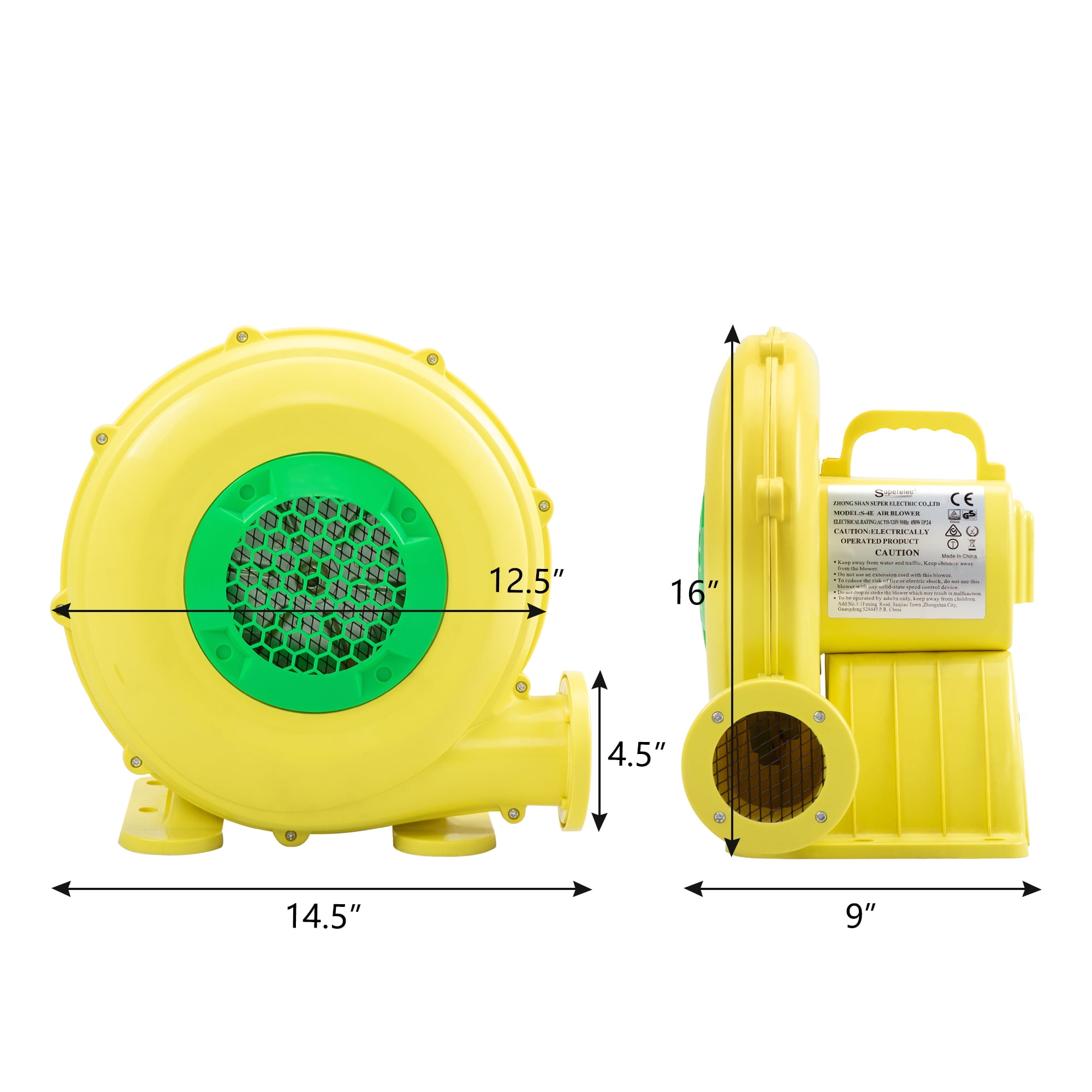 Tobbi Air Blower Pump Fan 450 Watt for Inflatable Bounce House Bouncy Castle 