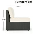 thumbnail image 4 of PE Wicker Modular Outdoor Sectional Couch, 2PCS Armless Sofa with Cushions, All-Weather Rattan Conversation Set for Patio, Porch, or Lawn, Grey, 4 of 5