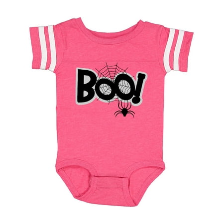 

Inktastic Halloween Boo with Spider and Web in Black Gift Baby Boy or Baby Girl Bodysuit
