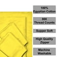 thumbnail image 7 of 4 Piece Zipper Sheet Set Includes (1 Zipper Fitted Sheet, 1 Flat Sheet And 2 Zipper PillowCase) with 10 Inch Deep Pocket 800 TC 100% Egyptian Cotton Solid Yellow Color Cal King Size, 7 of 7