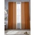 thumbnail image 3 of Burnt Orange Beige Striped Semi Sheer Curtains 84 Inch Length 2 Panels Set, Modern Farmhouse Retro Lines Sheer Kitchen Curtain Privacy Voile Window Curtain for Living Room Bedroom Rod Pocket Drapes, 3 of 7