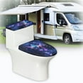 thumbnail image 6 of ZIATUBLE Butterfly Toilet Lid Covers Set Galaxy Toilet Lid and 2 Piece Tank Cover Sets for Bathroom Elongated Toilet Lid Covers Machine Washable Toilet Mat Protective Cover, 6 of 7