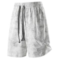 thumbnail image 4 of WIZUTIZ Men's Solid Color Casual Sports Elastic Waist Drawstring Pocket Shorts Polyester Relaxed Fit Lightweight Summer Athletic Bottoms for Outdoor Daily Wear, 4 of 9