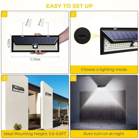Litom 102 Led Motion Sensor Solar Light Bright Wall Large Litom 102 Led Motion Sensor Solar Light Bright Wall Large Panel 120Â Sensing Angle Weatherproof Great Outdoor For Garden Driveway