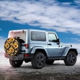 thumbnail image 2 of Haiem Spare Tire Cover , Wheel Cover with Navy Blue Plaid Sunflower printed, Camper Spare Tire Cover Fit for Jeep Wrangler Rv SUV Truck Travel Trailer-14 inch, 2 of 8