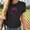 #444-Black, variant on Haivin Women's Breast Cancer Awareness Print Round Neck Short Sleeve T-Shirt, Comfortable Fit and Support Design, Soft Cotton Casual Tee for Everyday Wear