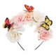 thumbnail image 1 of Diadema floral para fiesta de té, diadema con flores simuladas y mariposas, decoración para el tocado, 1 of 8