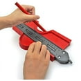 thumbnail image 2 of Duplicador de calibre de contorno, herramienta de medición de plantillas de plástico ABS de alta calidad para un ajuste perfecto y un corte fácil, 10 pulgadas rojo, copia de formas simplificada, 2 of 7