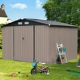 thumbnail image 6 of JOIVI Outdoor Storage Shed, 8'x10' Large Galvanized Steel Metal Garden Shed, Double Door W/Lock, Outdoor Storage House for Backyard, Patio, Lawn, 6 of 7
