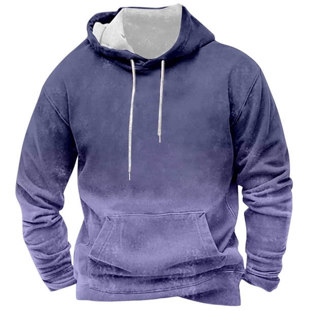 Sudadera con capucha para hombre, blusa con capucha y estampado de degradado de color, blusa de poliéster para hombre