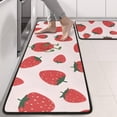 thumbnail image 2 of Kitchen Rugs Sets Of 2,Red Strawberry Plants Fruit Anti Fatigue Kitchen Mat Rugs Non Slip Washable,Decorative Kitchen Floor Mats for Kitchen,Sink,Laundry,17"x47"+17"x47", 2 of 5