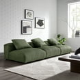 thumbnail image 2 of 3 pcs Modular Sofa, Green, Fabric, Living Room Lounge Cafe Lobby Hospitality Restaurant, Modern Contemporary, HB37448, 2 of 8