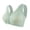 Green, variant on Women's Plus Size Ribbed Wireless Front Zipper Bras Fixed Molded Cups Wide Straps Breathable Comfort Shaping Bras