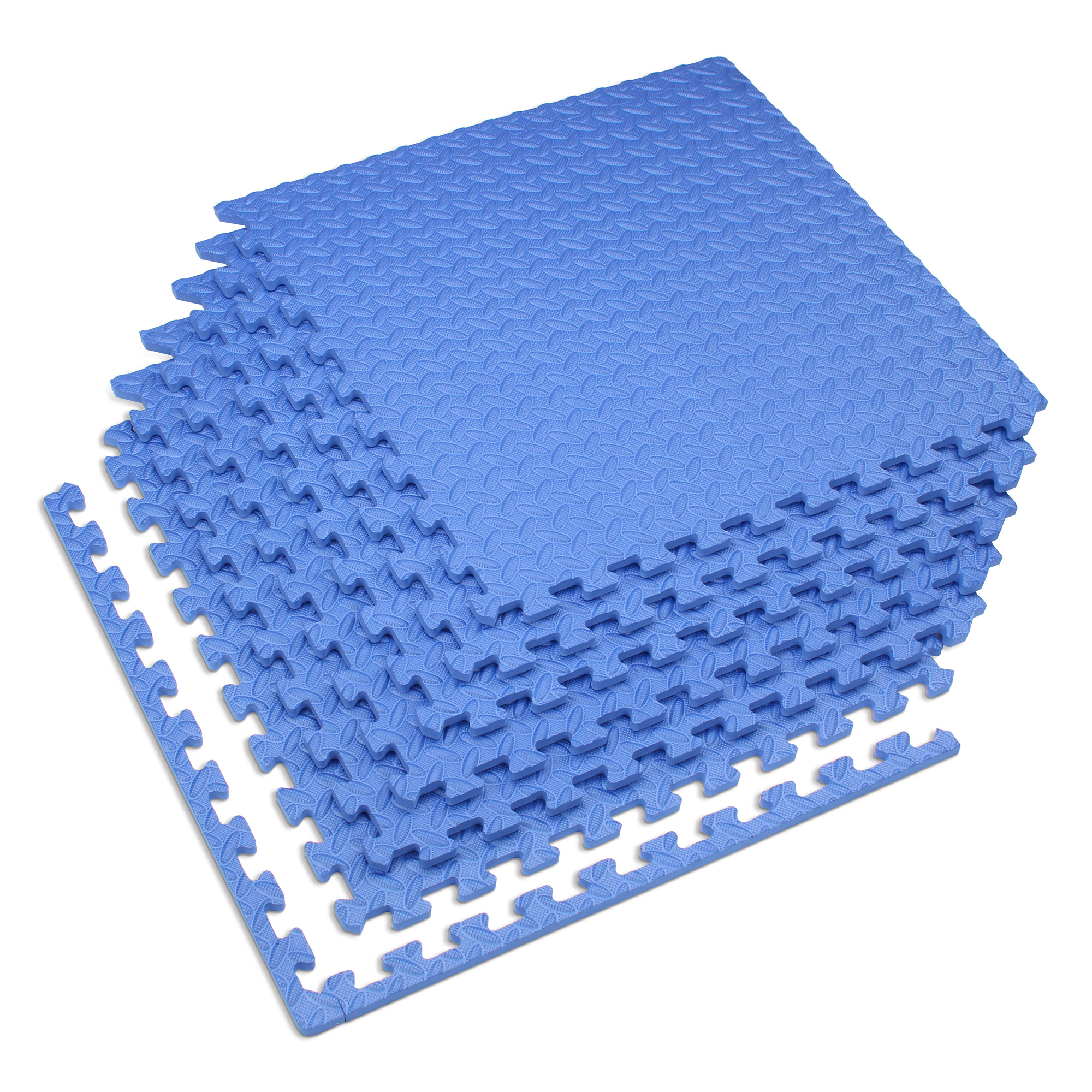 Velotas 1/2" Thick Interlocking Foam Fitness Exercise Mats, 48 Sq Ft