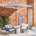 thumbnail image 2 of SAFAVIEH Outdoor Collection Iris Fashion Line 7.5-Foot Square Umbrella Navy/White, 2 of 6