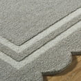 thumbnail image 6 of BoutiqueRugs Chogan Hand Tufted Wool Natural Fiber Area Rug with Scalloped Edges - Contemporary Geometric Bordered Solid Color Carpet for Living Room, Bedroom - Stone Gray, Ivory - 5' x 7'6", 6 of 6